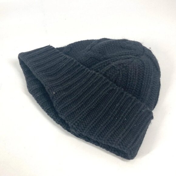 LOUIS VUITTON M75377 LV logo beanie knit cap Knit hat wool Black - Picture 10 of 16